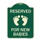Signmission Reserved for New Babies with Symbol Heavy-Gauge Aluminum Architectural Sign, 24" x 18", G-1824-23194 A-DES-G-1824-23194 - alternate 1